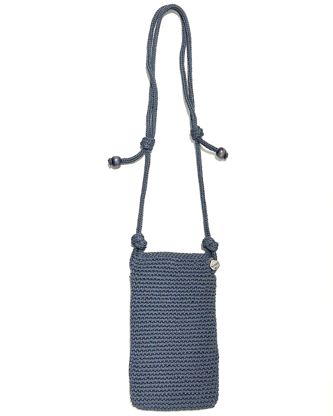 Slate Blue Crochet Crossbody Mini Bag