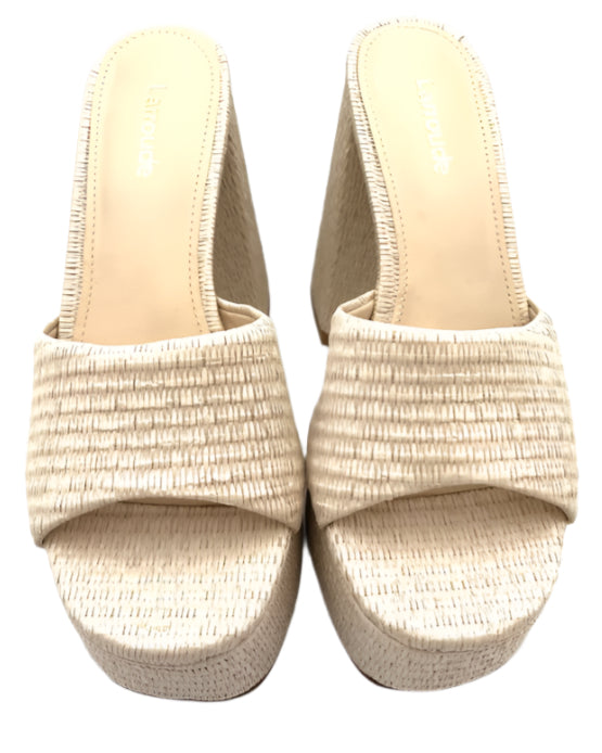 Tan Raffia Platform Mule - Size 6.5