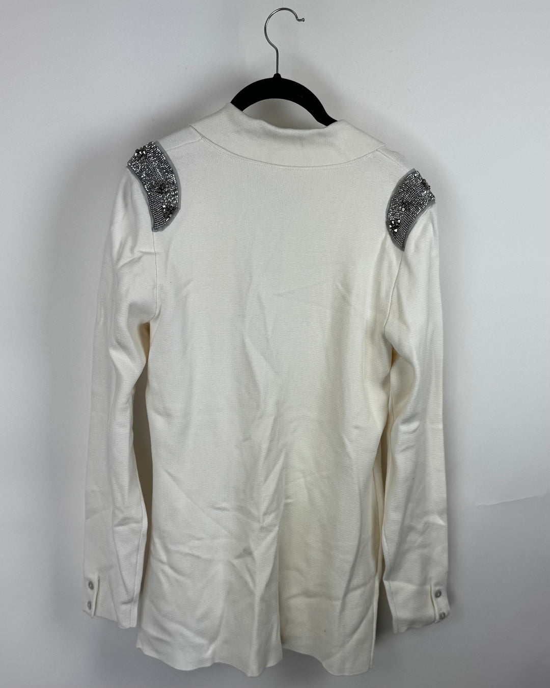 Cream Knit Button Down Sweater - Small