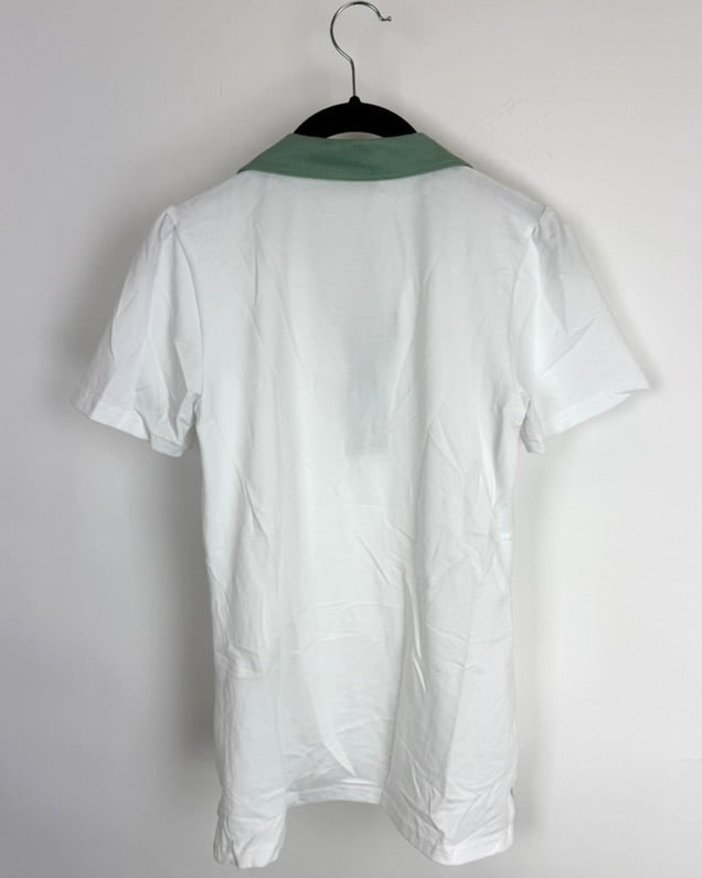 White Polo and Green Collar Top - Size 0/2 and 2/4