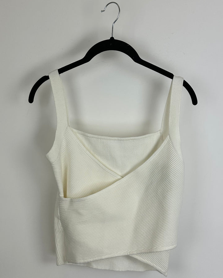 White Ribbed Tank- Size 4/6