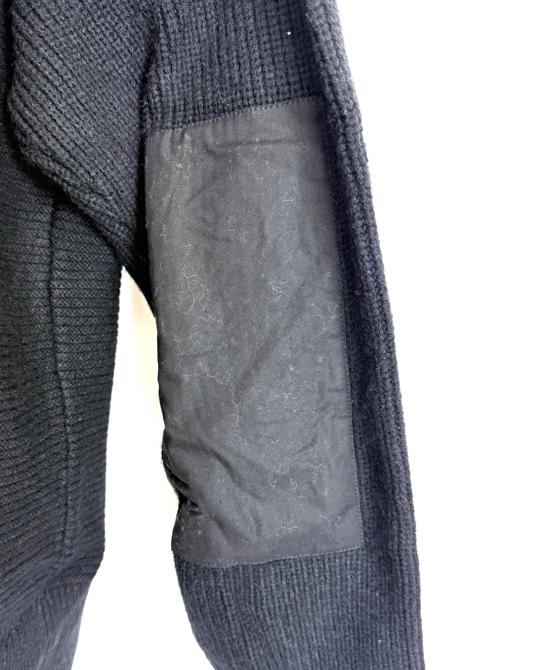 Black Mixed-Media Knit Cardigan - Size 6/8