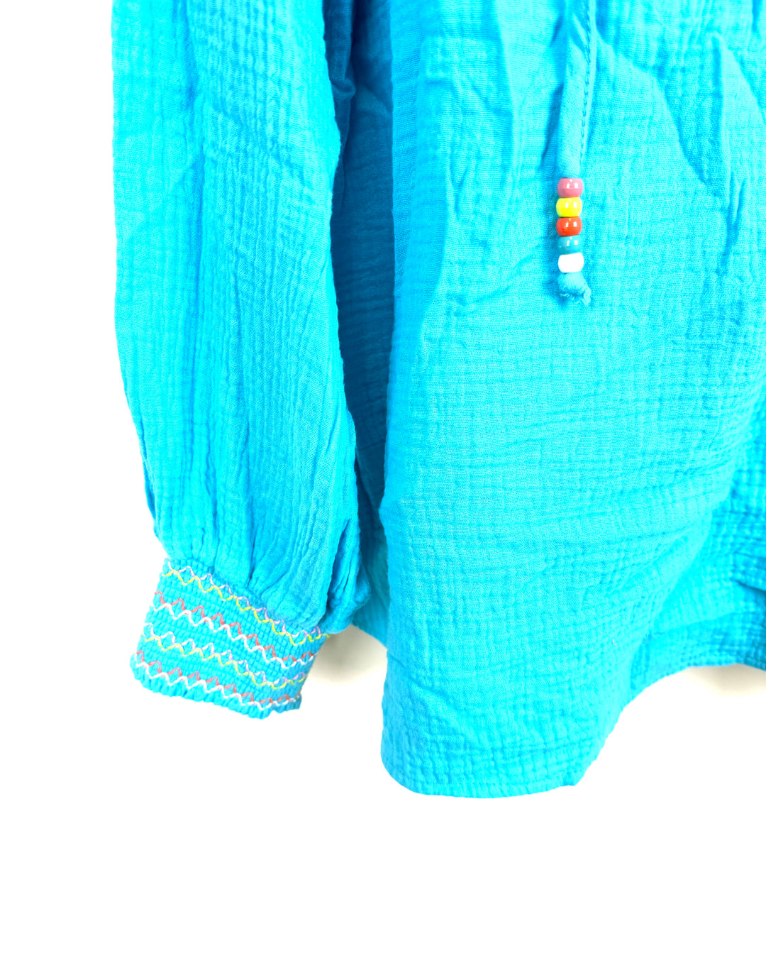 Bright Blue V-Neck Long Sleeve Top - Size 6/8