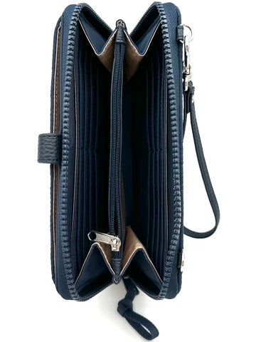 Navy Blue Wallet/Wristlet/Crossbody Bag