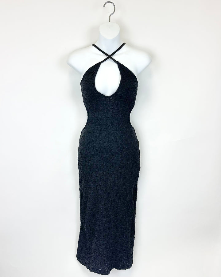 ASTR Black Texture Dress - Extra Small