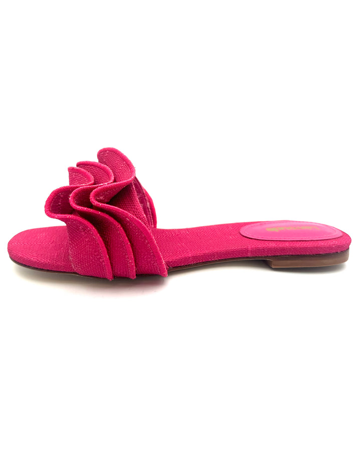 Pink Raffia Ruffle Sandal - Size 6.5