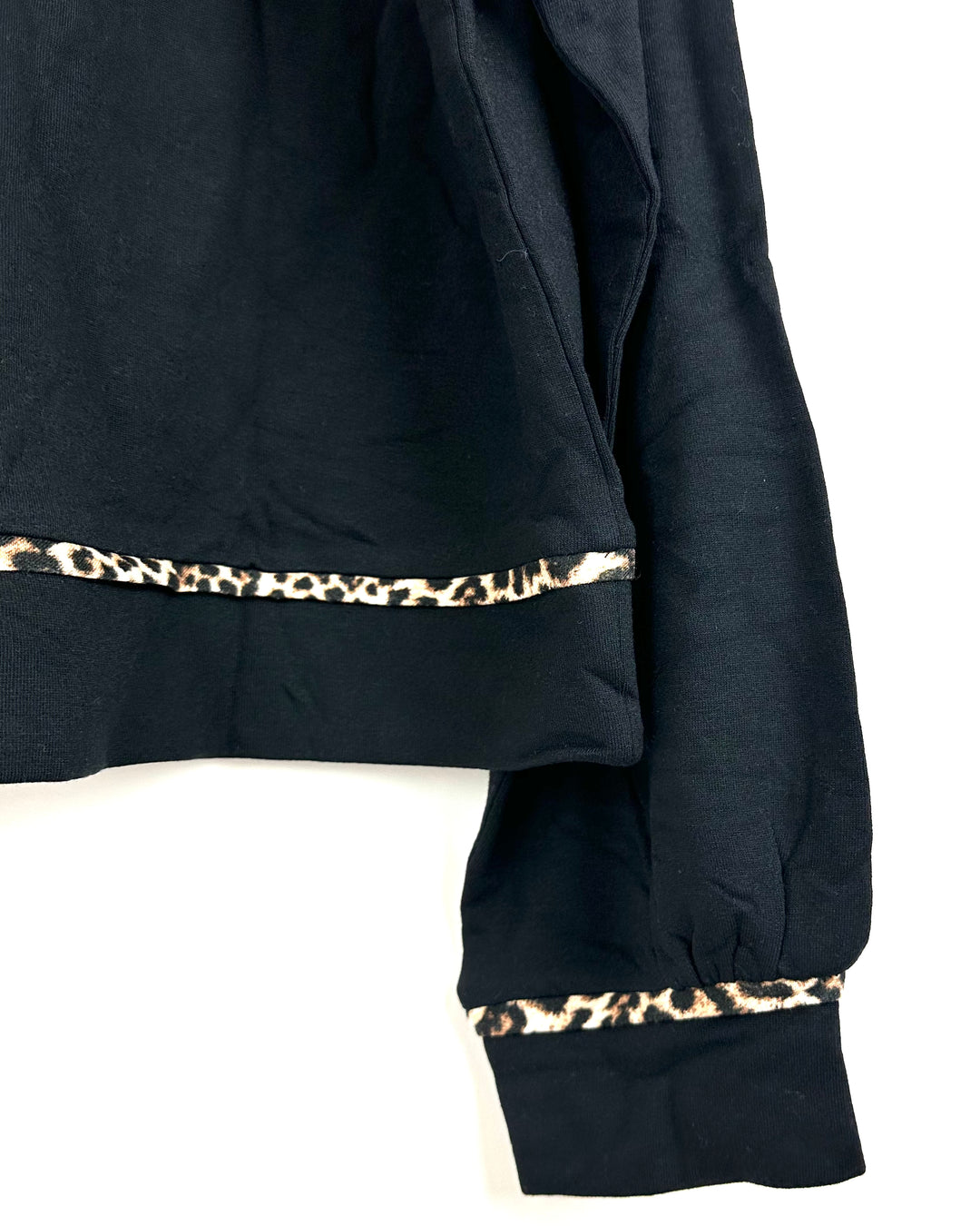 Black and Leopard Print Loungewear Set - Small