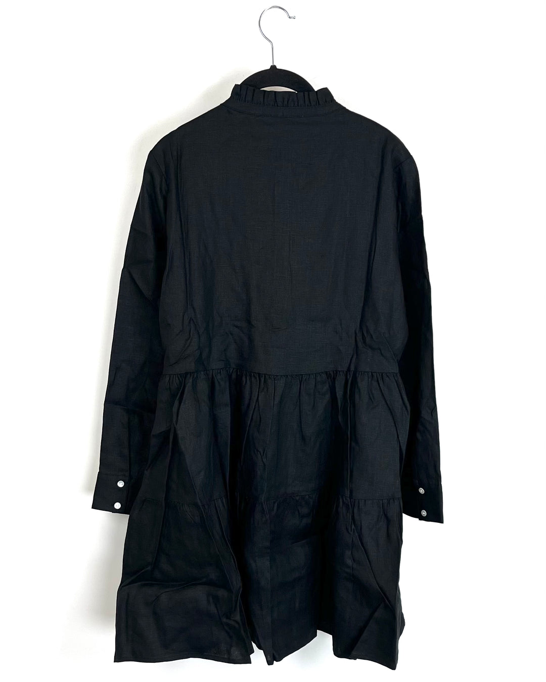 Midnight Black Linen Dress - XS, S, M, L, XL