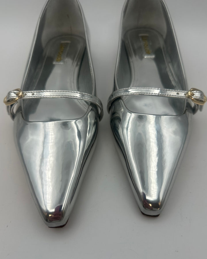 Silver Patent Leather Flat - Size 6.5