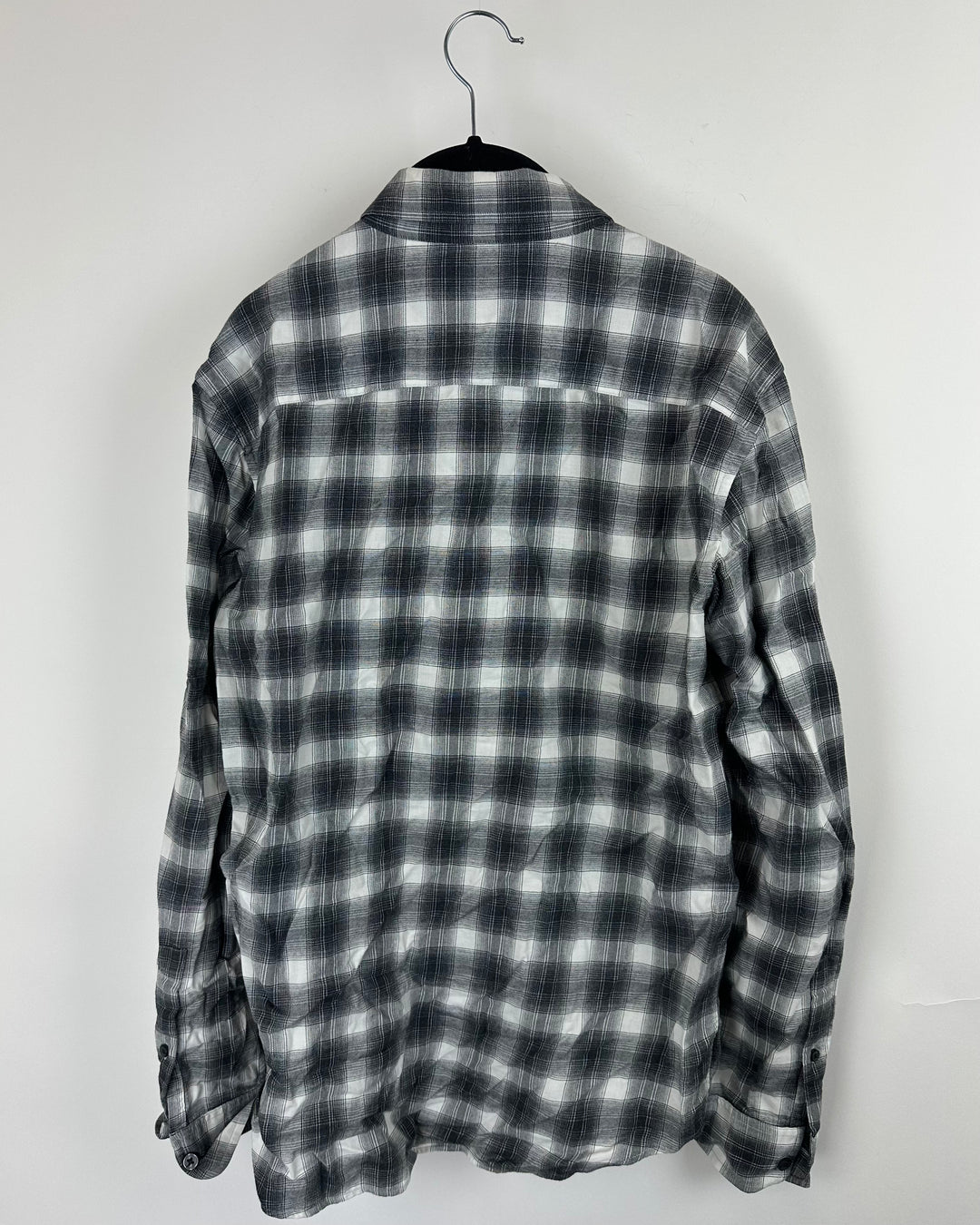 Club Monaco Black & White Plaid Button Down Top - Extra Small