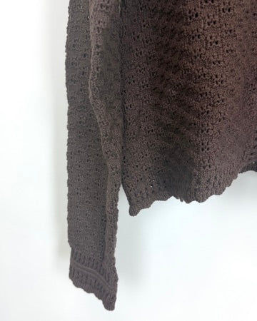 Chocolate Brown Crochet Cardigan - Size 6/8