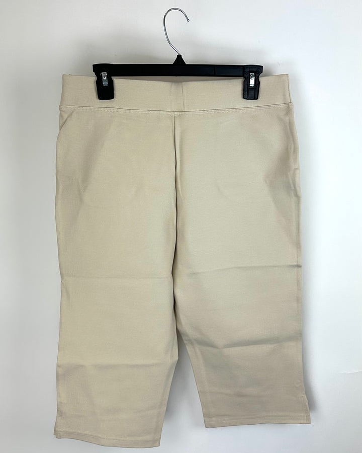 Toffee Beige Stretch Cropped Pants - Size 12