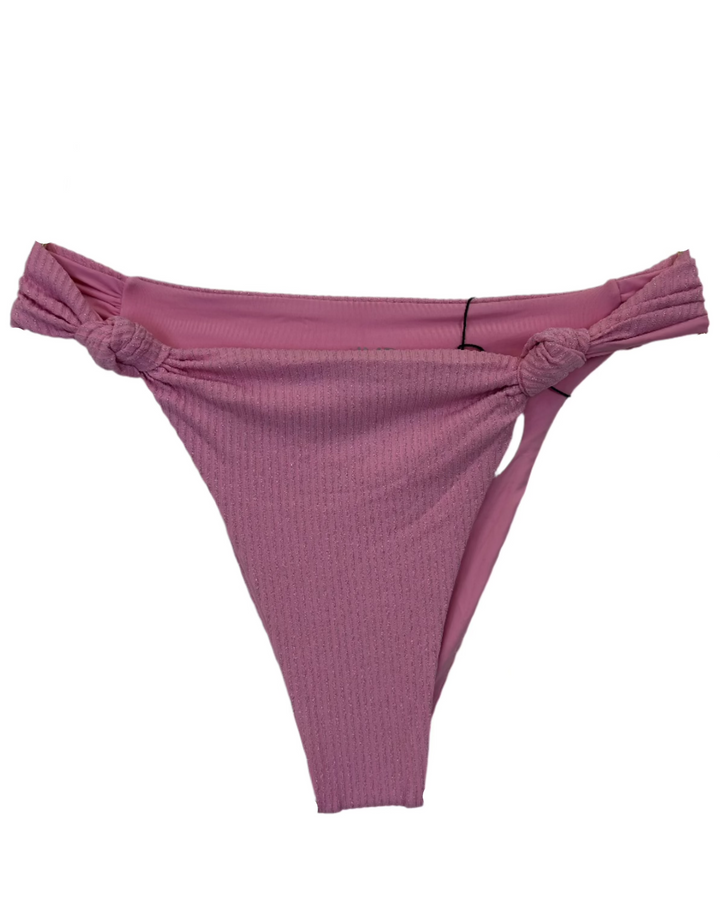Pink Metallic Knotted Cheeky Bikini Bottom - XS, S, L, XL, XXL