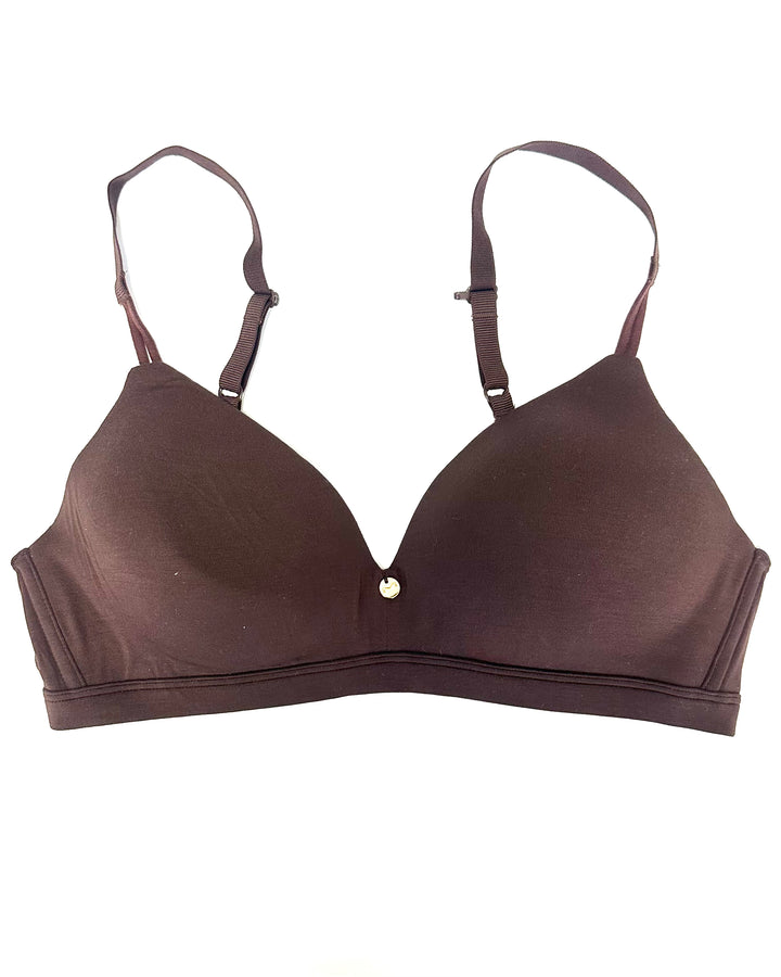 Chocolate Brown Wireless T-Shirt Bra - 34B