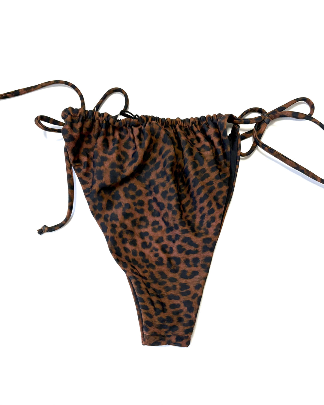 Leopard print tie cheeky bottoms - S