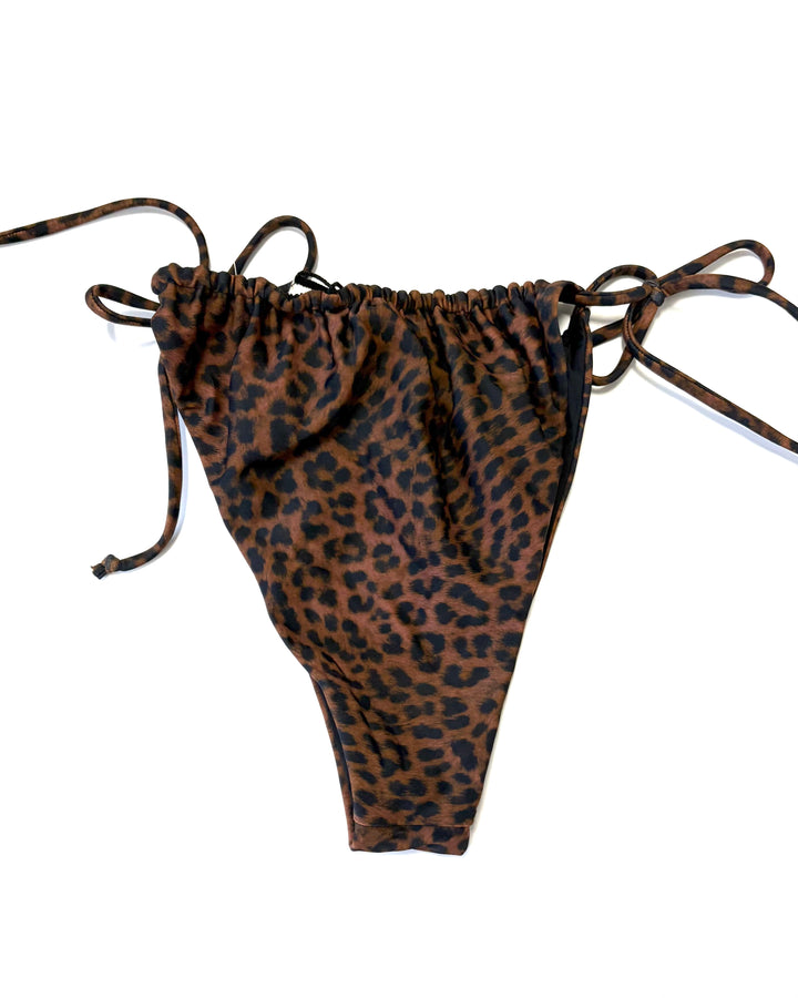 Leopard print tie cheeky bottoms - S