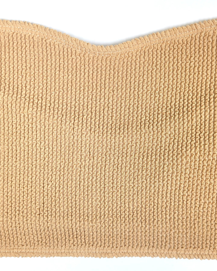 Nude Textured Bandeau Swim Top - XS, S, M, L, X, XXL, XXXL