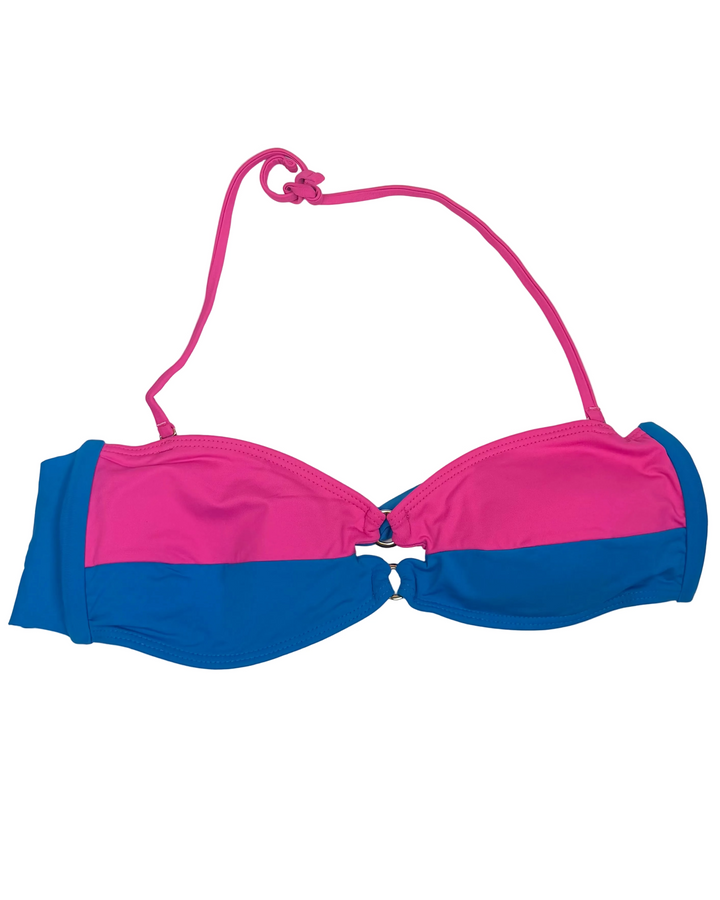 Bright Blue & Bright Pink Convertible Bikini Top - Small