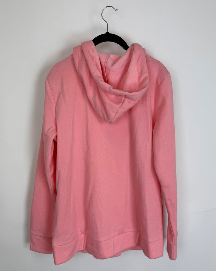 Pink Striped Zip Up Jacket - Size 6/8