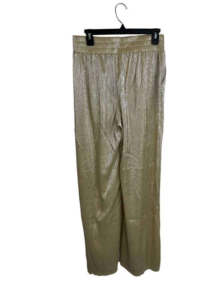 Shimmery Gold Wide Leg Pants - Size 2/4