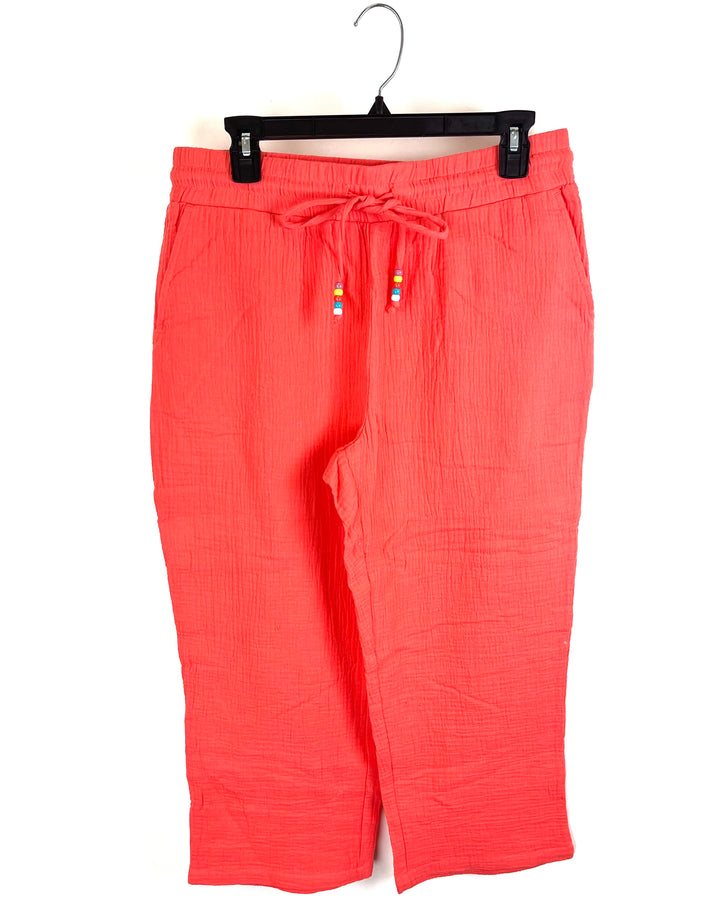 Salmon Flowy Capri Pants - Size 6/8