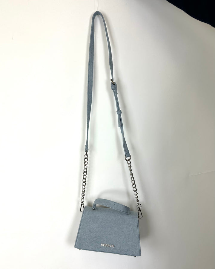 Blue Denim Bag With 3D Flower