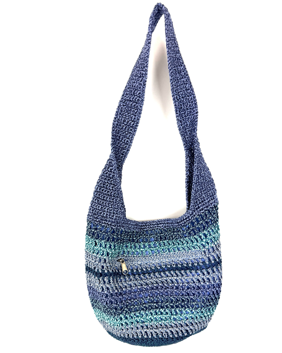 Blue Crochet Bucket Bag