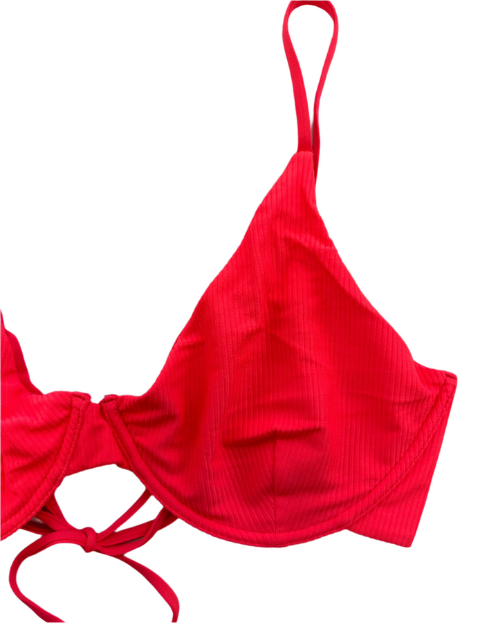 Neon Coral Underwire and Adjustable Strap Bikini Top - Extra Extra Extra Large