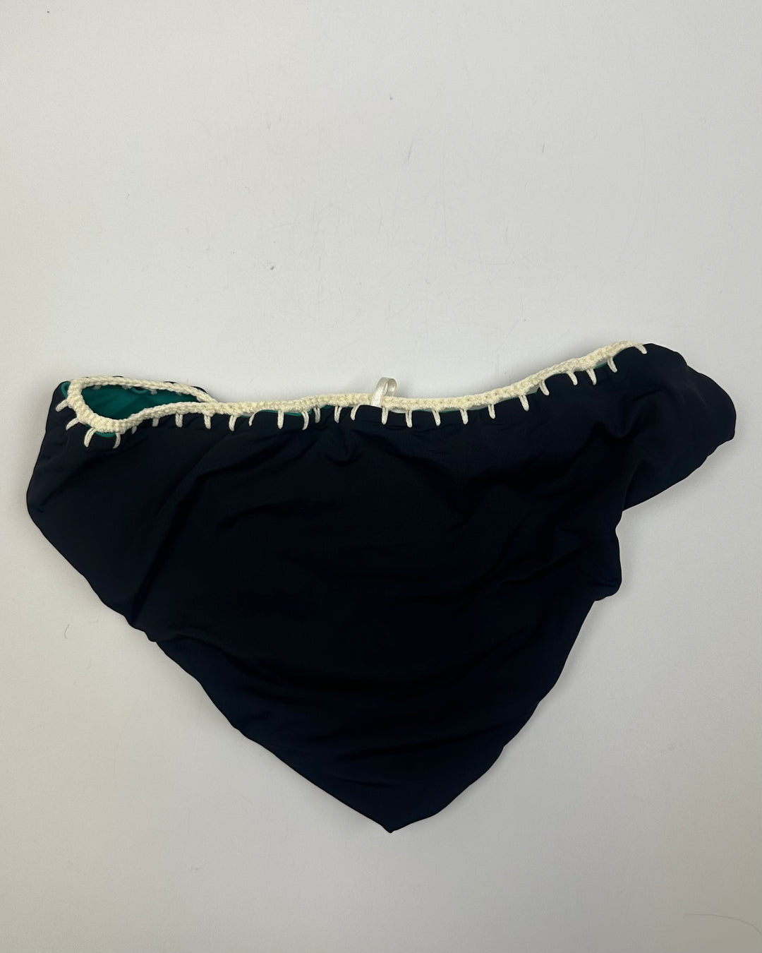 Emerald Green and Black Reversible Crochet Classic Bikini Bottom - Small