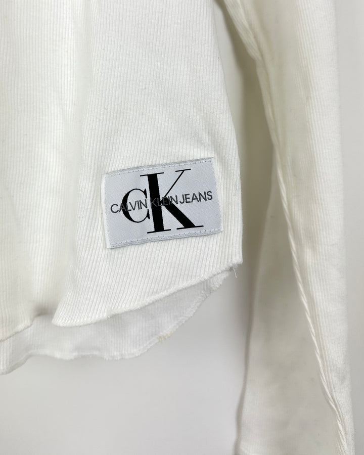 White Henley Top - Small