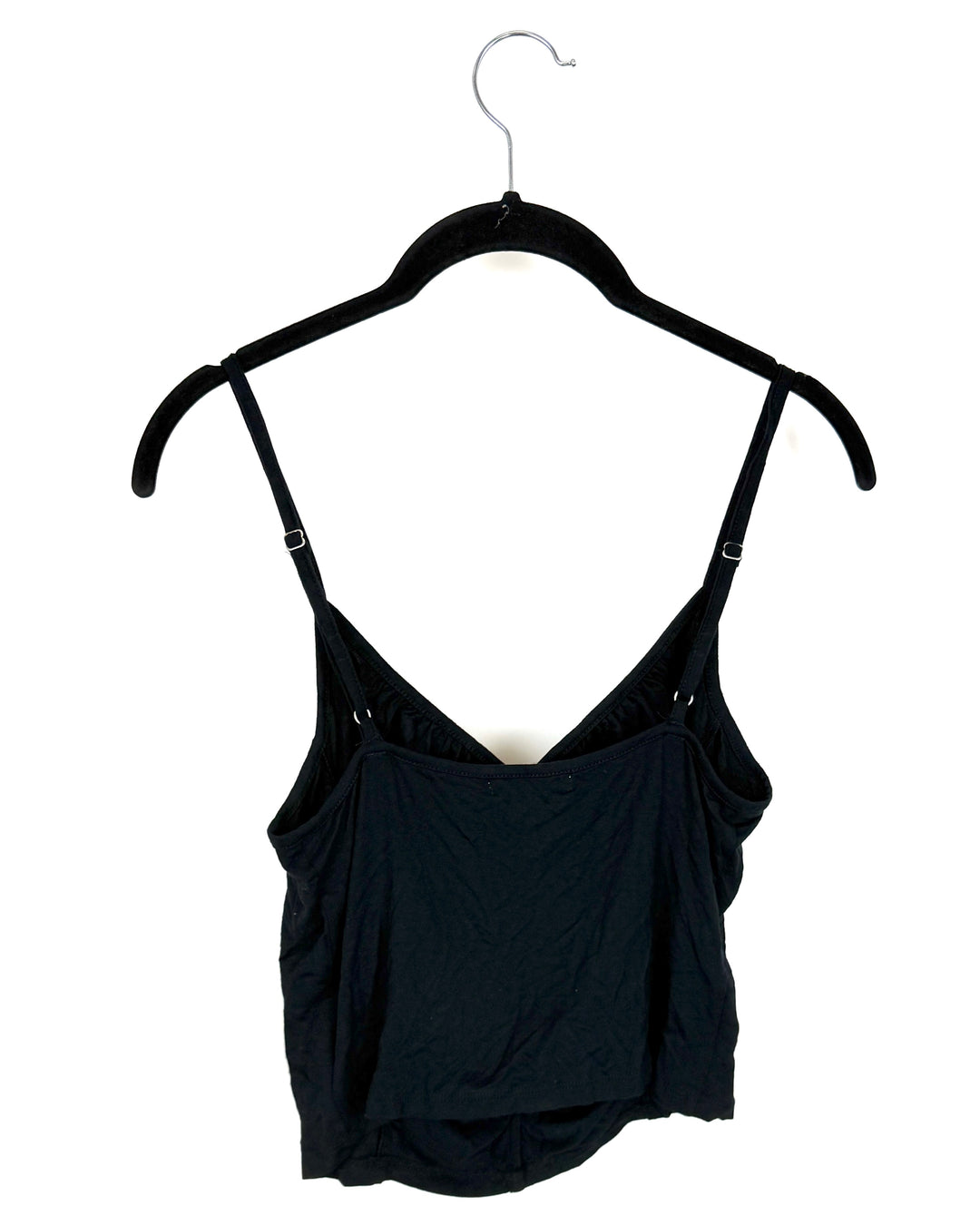 Black Ruched V-Neck Cami - Size 6/8