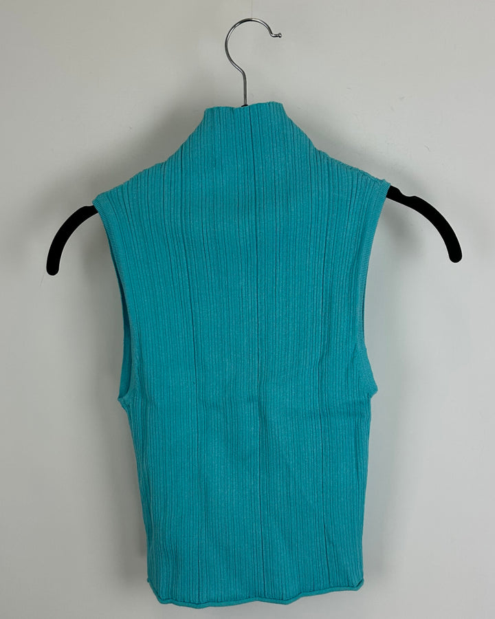 Bright Blue Sleeveless Sweater Top - Size 0/2