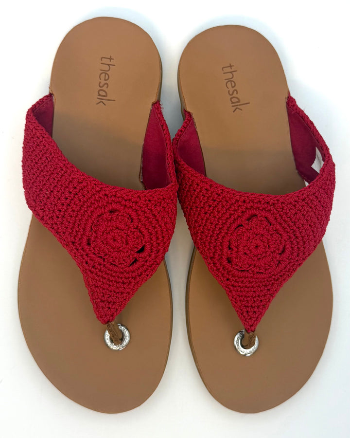Red Crochet Sandals - Size 8