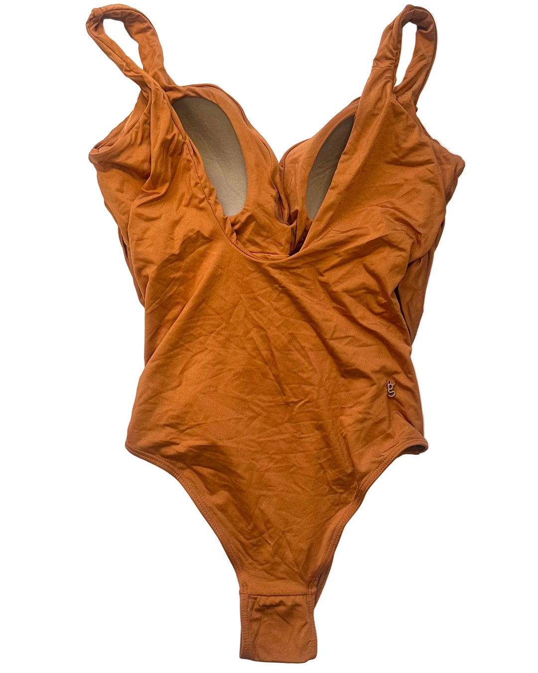 Burnt Orange Crossover One Piece Swimsuit - Small