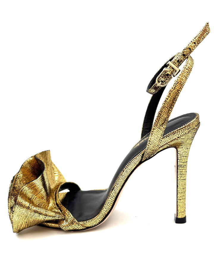 Gold Metallic Leather Heel - Size 6, 8 and 9