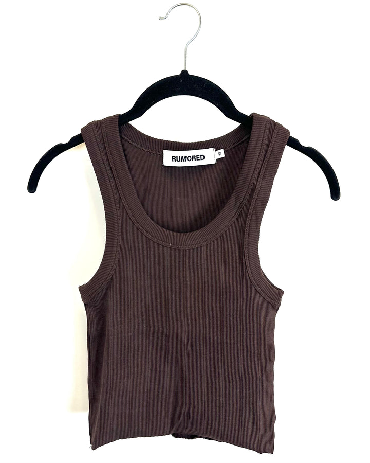 Brown Ribbed Tank Top - Size 00/0 and 2/4