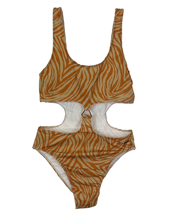 Orange Animal Print One Piece - XS - XXXL