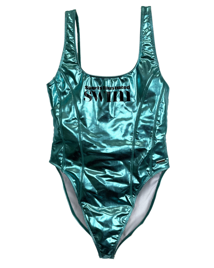 Metallic Blue One Piece Swimsuit - XS, S, M, L, XL, XXL