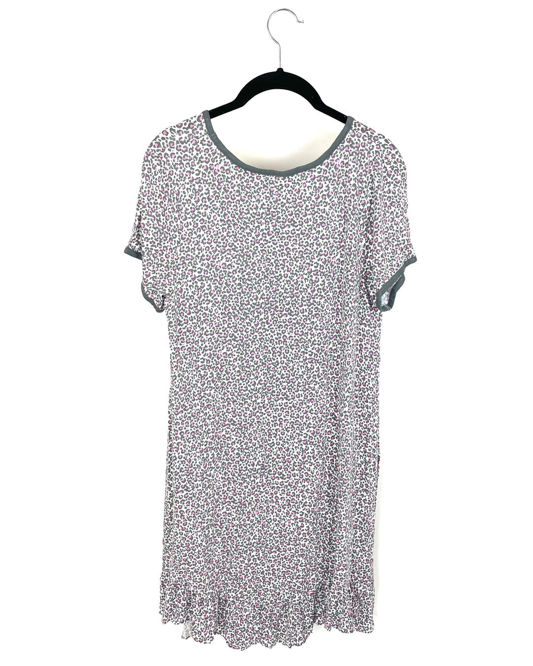Pink and Grey Cheetah Print Nightgown- 4/6