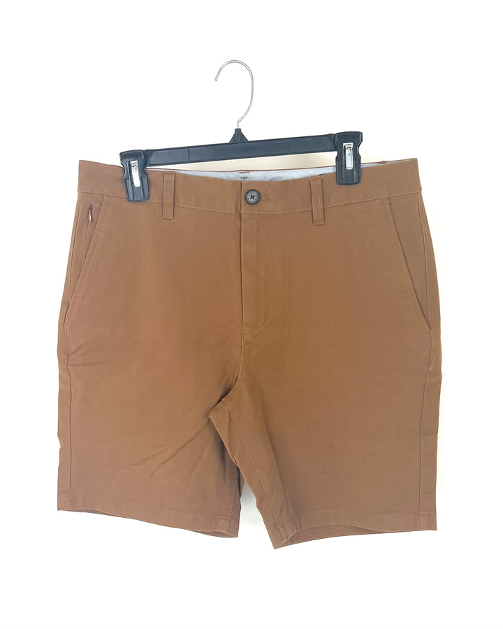 MENS Caramel Shorts - Size 32 - Slim 7" Inseam