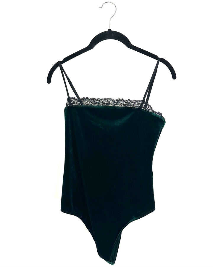 Green Velvet Bodysuit - Size 2/4 and 4/6