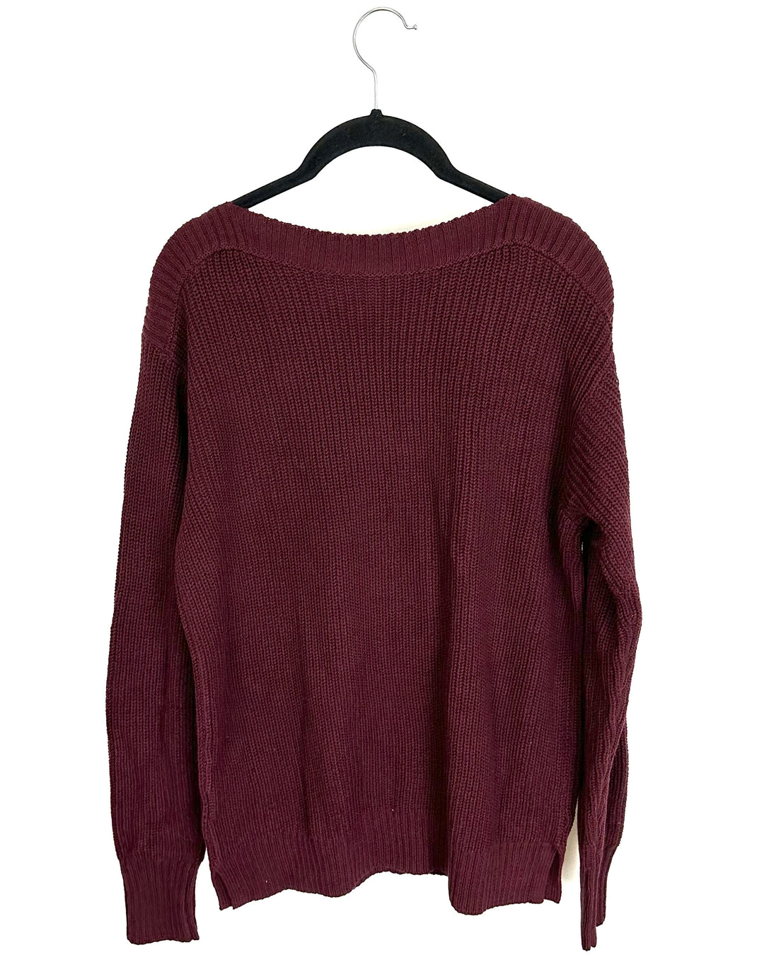 Wine Boatneck Sweater - Size 6/8