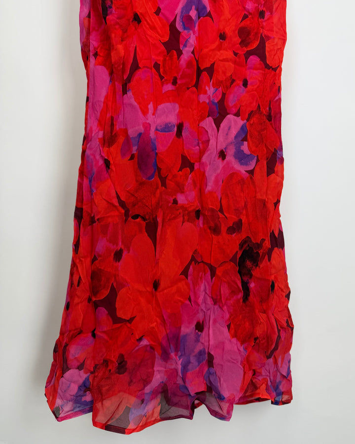 Long Colorful Flower Patterned Skirt - 0/2, 2/4