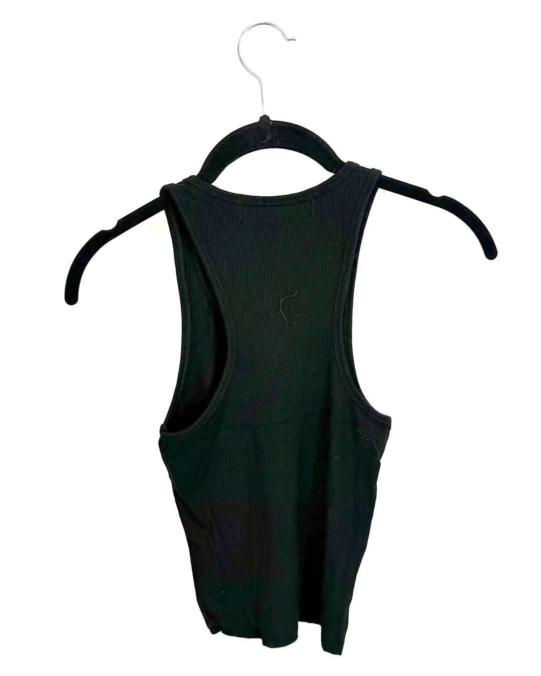 Black Ribbed Tank Top - Size 00/0