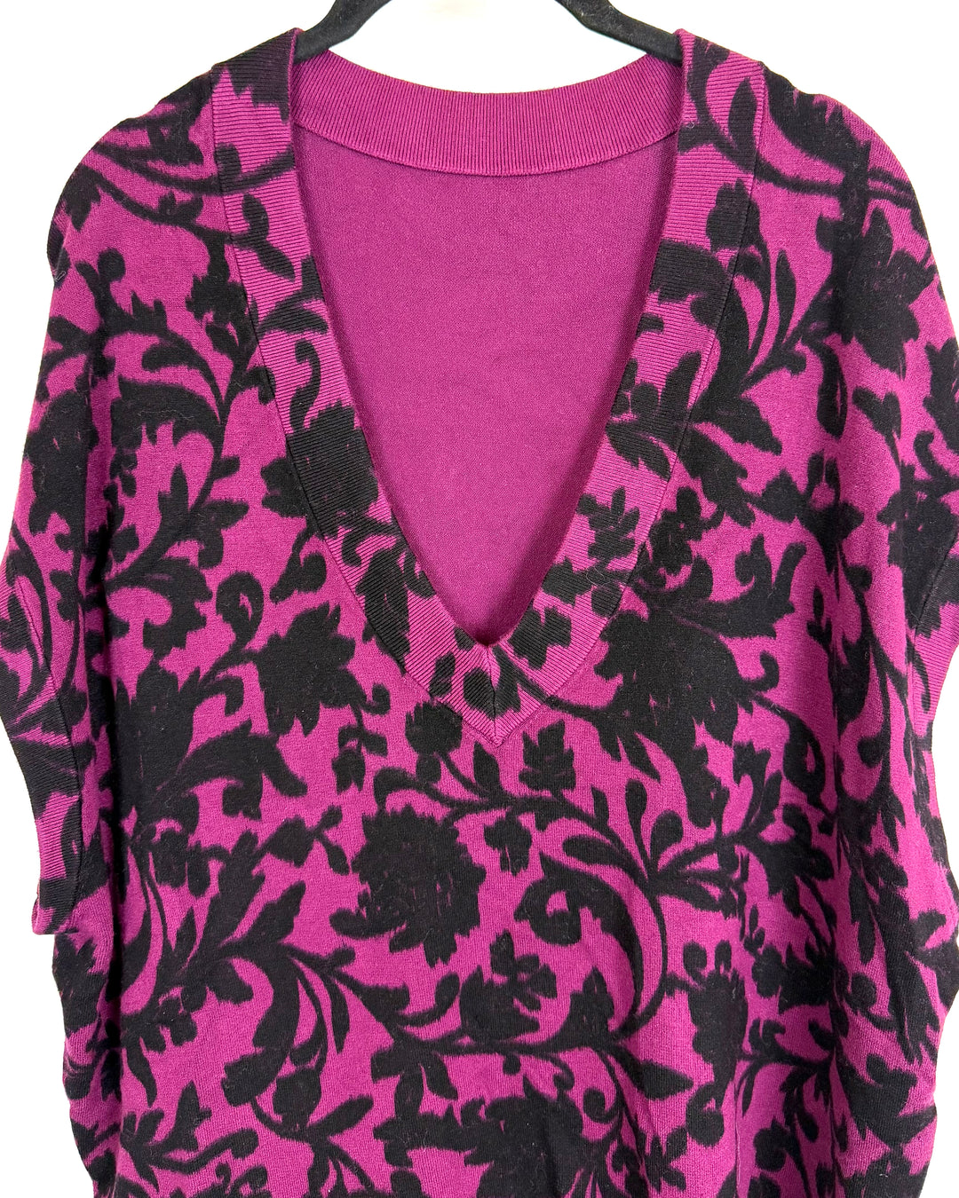 Dark Purple & Black Knit Vest  - Size 18/20