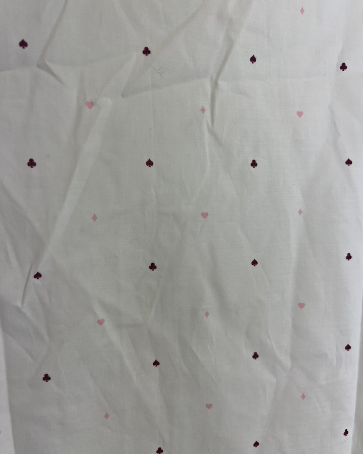 MENS White and Card Pips Print Slim Fit Dress Shirt - 15 1/2 x 35