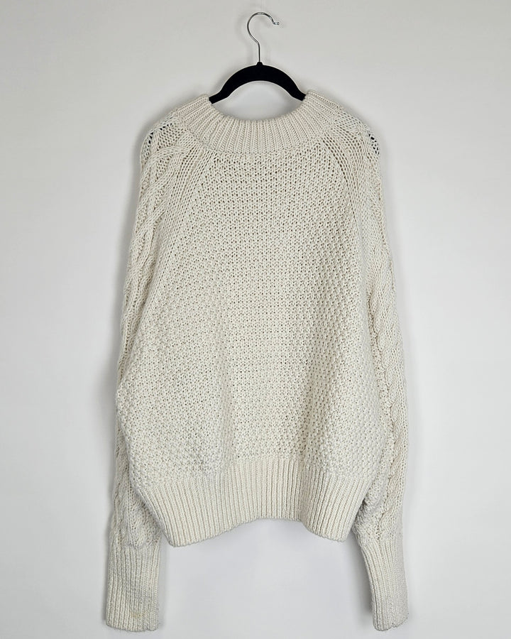 Cream Thick Knit Sweater - Size 8/10