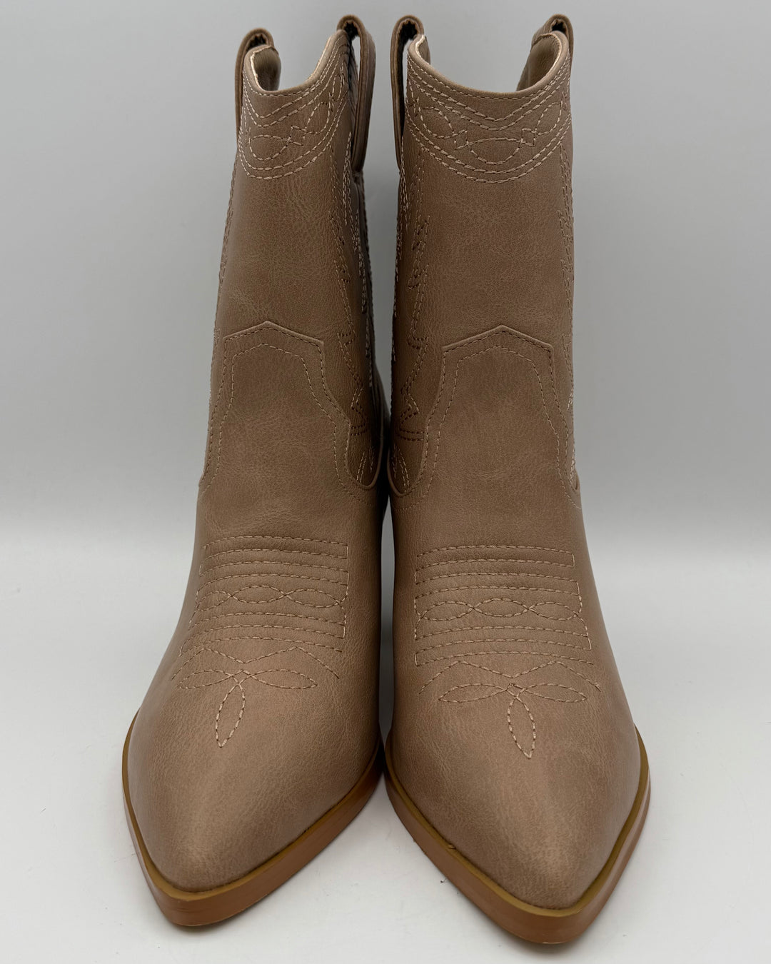Taupe Cowboy Booties - Size 6
