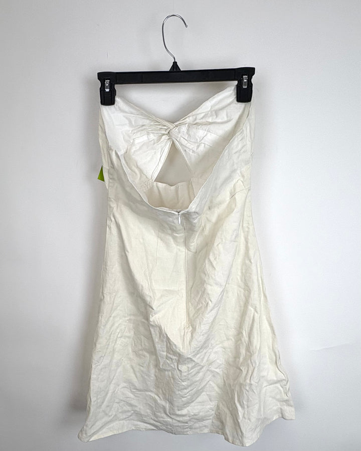 White Strapless Dress - Size 8/10
