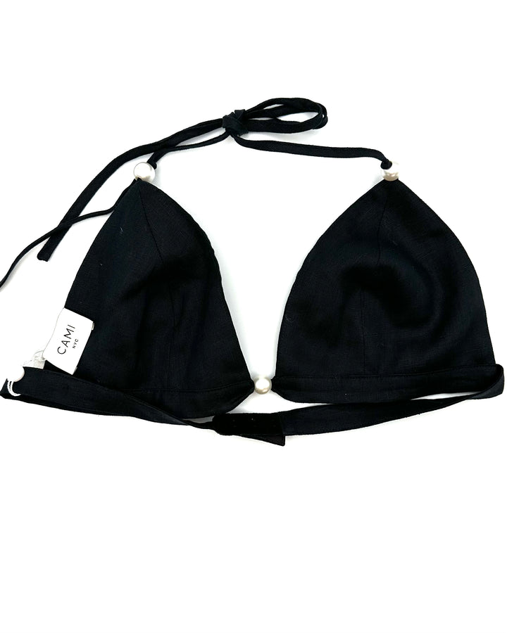 Black Pearl Detail Bra Top - Size 4/6